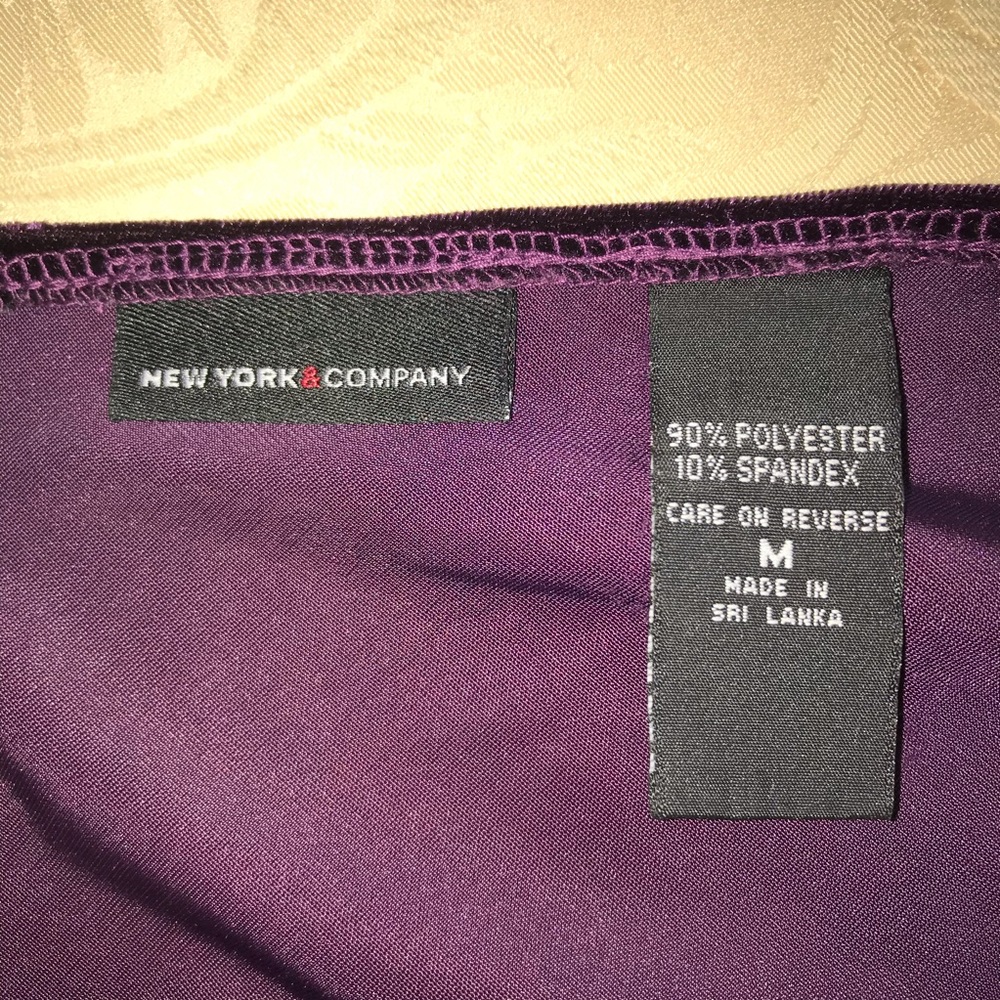 New York and Company Purple Velvet-like Dress - Picture 4 of 5